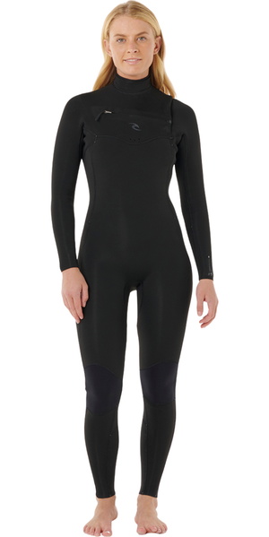 2026 Rip Curl Womens Dawn Patrol Pro 3/2mm Chest Zip Wetsuit 16UWFS - Black